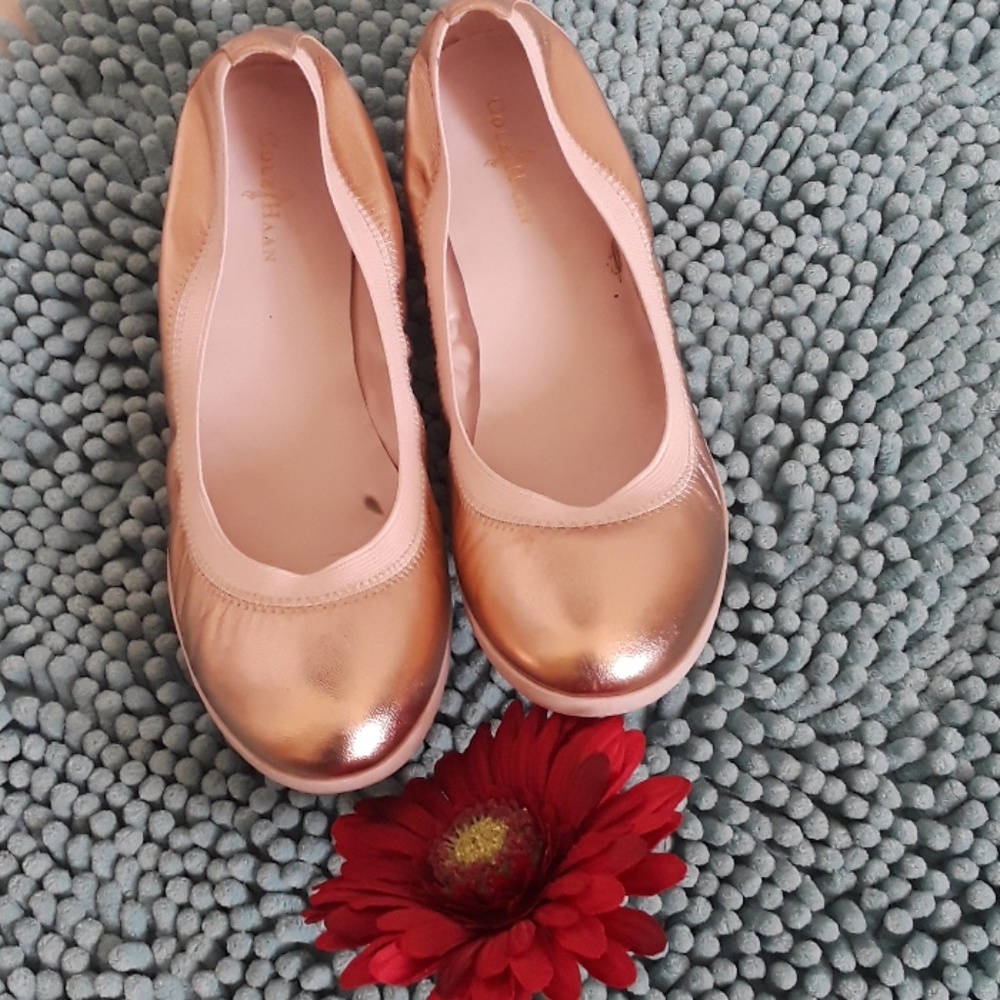 Cole haan rose gold flats